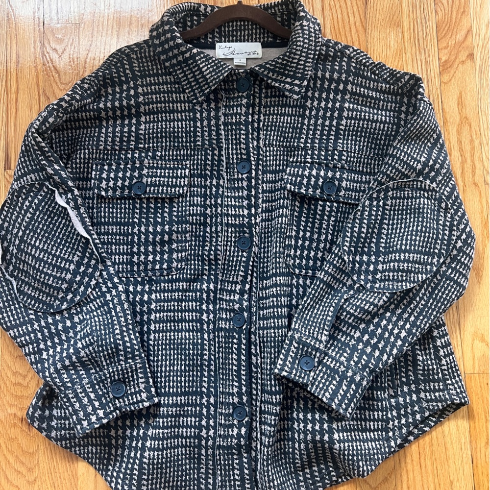 Vintage Havana Black and Cream Houndstooth Jacket
